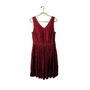 Women's Azazie formal tea length lace dress cranberry color size A10